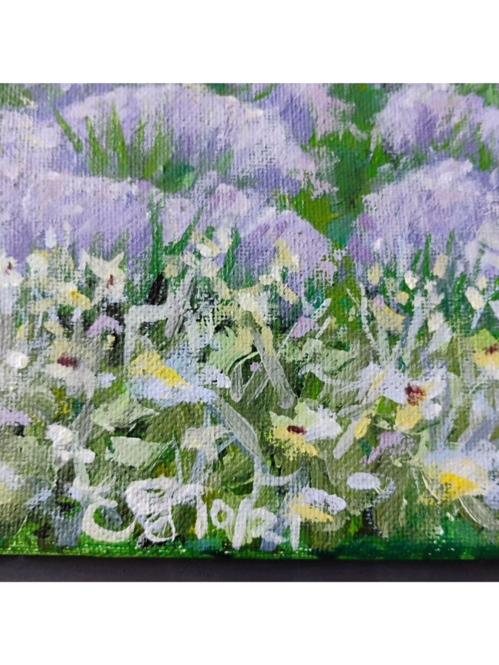 Framed Lavender Field Landscape Oil Painting On Canvas, Signed Original Art 11x9 - Picture 9 of 9